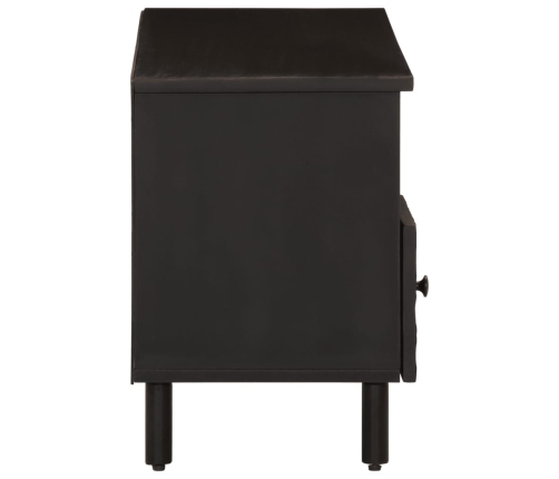 Mueble de TV madera maciza de mango negro 100x33x46 cm