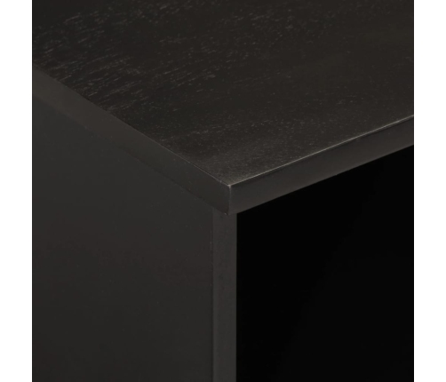 Mueble de TV madera maciza de mango negro 100x33x46 cm