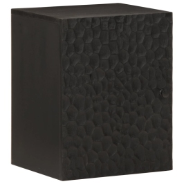 Armario de baño de pared madera maciza mango negro 38x33x48 cm