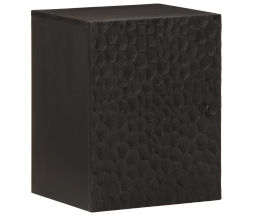 Armario de baño de pared madera maciza mango negro 38x33x48 cm