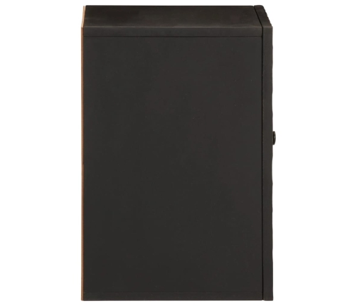 Armario de baño de pared madera maciza mango negro 38x33x48 cm