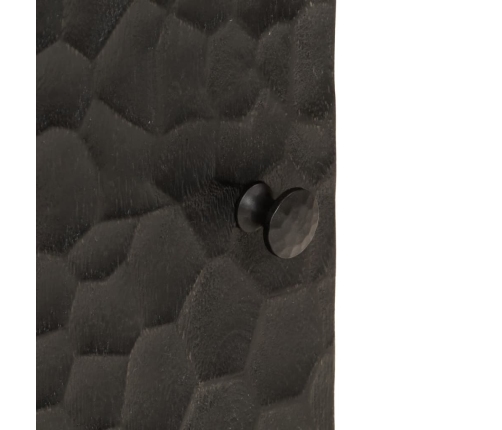 Armario de baño de pared madera maciza mango negro 38x33x48 cm