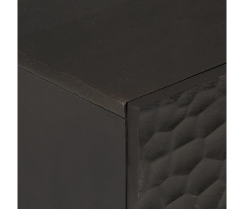 Aparador madera maciza de mango negro 40x33x75 cm