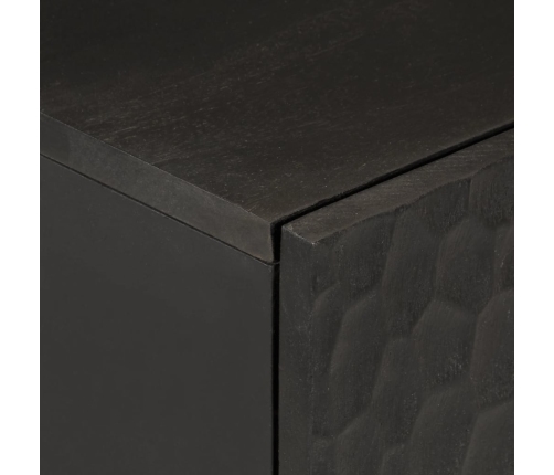 Aparador madera maciza de mango negro 40x33x75 cm