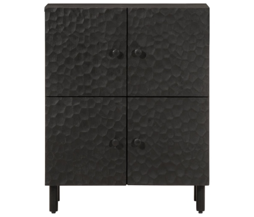 Aparador madera maciza de mango negro 60x33x75 cm