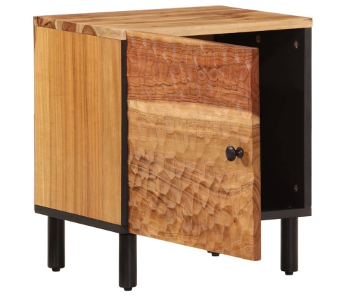 Mesita de noche de madera maciza de acacia 40x33x46 cm