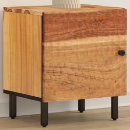 Mesita de noche de madera maciza de acacia 40x33x46 cm