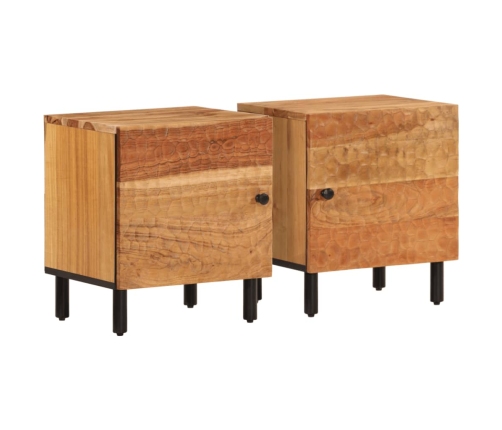 Mesitas de noche 2 uds madera maciza de acacia 40x33x46 cm