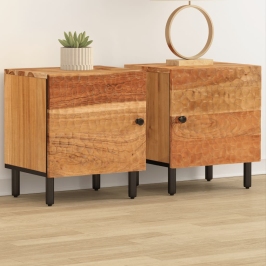 Mesitas de noche 2 uds madera maciza de acacia 40x33x46 cm