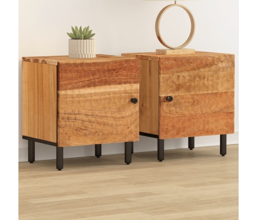 Mesitas de noche 2 uds madera maciza de acacia 40x33x46 cm