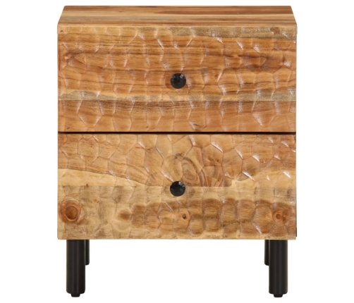 Mesita de noche de madera maciza de acacia 40x33x46 cm