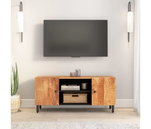 Mueble de TV madera maciza de acacia 105x33x46 cm