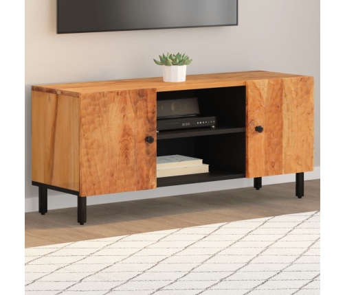 Mueble de TV madera maciza de acacia 105x33x46 cm