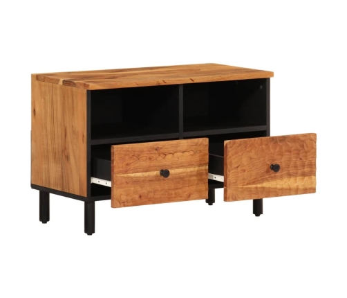 Mueble de TV madera maciza de acacia 70x33x46 cm