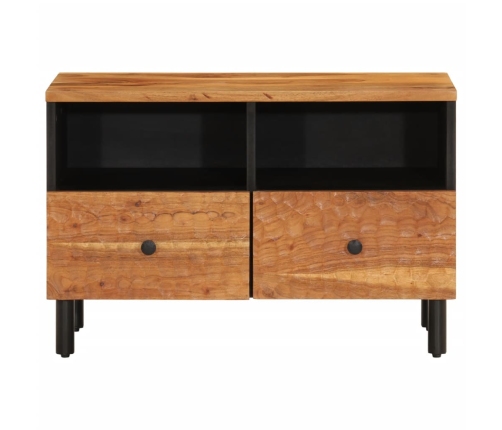 Mueble de TV madera maciza de acacia 70x33x46 cm