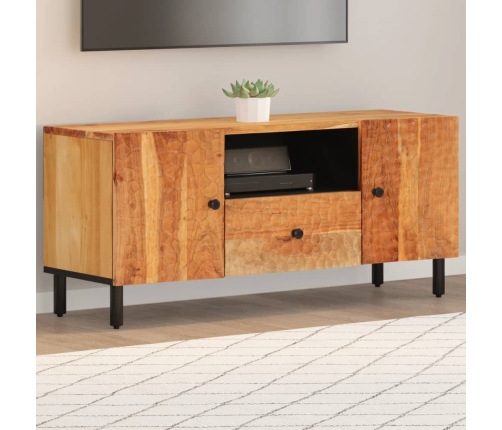 Mueble de TV madera maciza de acacia 105x33x46 cm