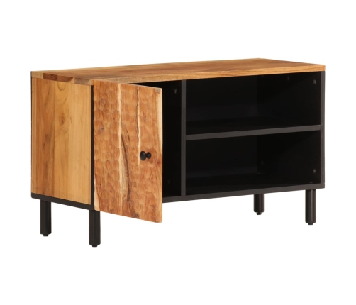 Mueble de TV madera maciza de acacia 80x33x46 cm