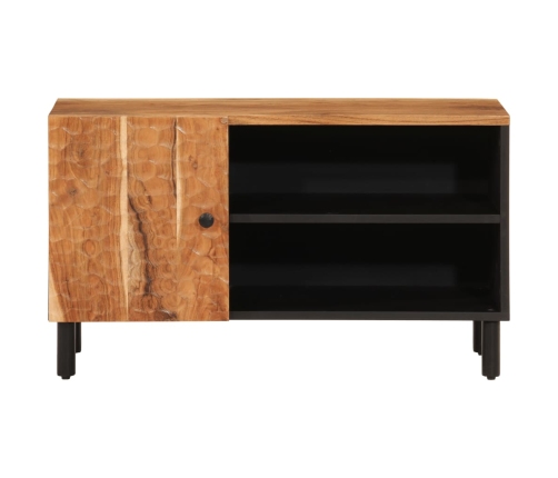 Mueble de TV madera maciza de acacia 80x33x46 cm