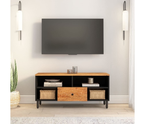 Mueble de TV madera maciza de acacia 100x33x46 cm