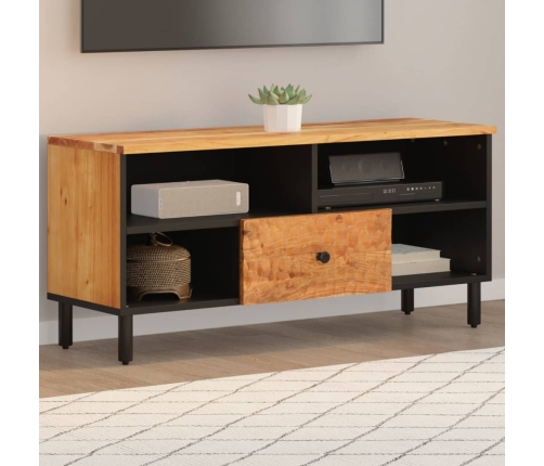 Mueble de TV madera maciza de acacia 100x33x46 cm