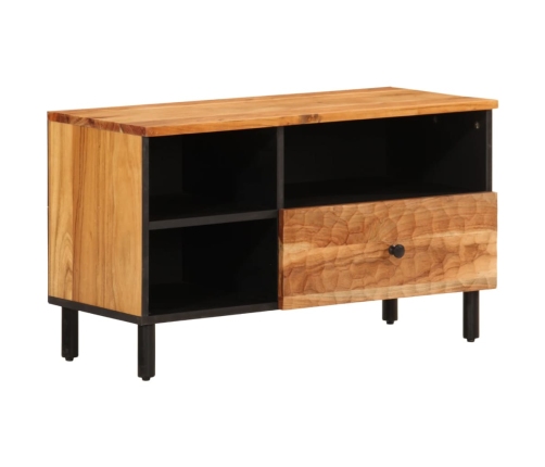 Mueble de TV madera maciza de acacia 80x33x46 cm