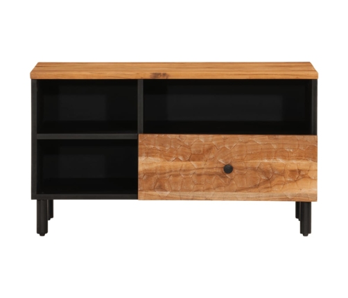 Mueble de TV madera maciza de acacia 80x33x46 cm