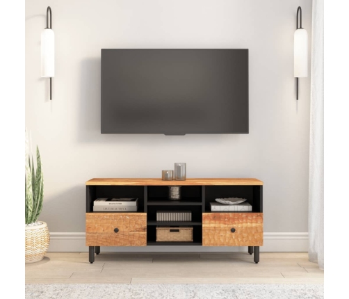 Mueble de TV madera maciza de acacia 100x33x46 cm