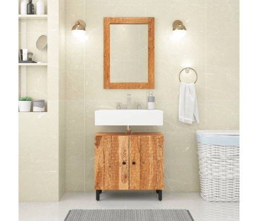 Armario de lavabo para baño madera maciza de acacia 62x33x58 cm