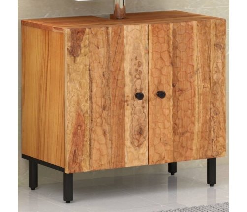 Armario de lavabo para baño madera maciza de acacia 62x33x58 cm