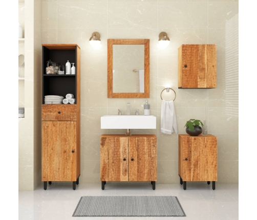 Armario de baño de pared madera maciza de acacia 38x33x48 cm