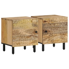 Mesitas de noche 2 uds madera maciza de mango 40x33x46 cm