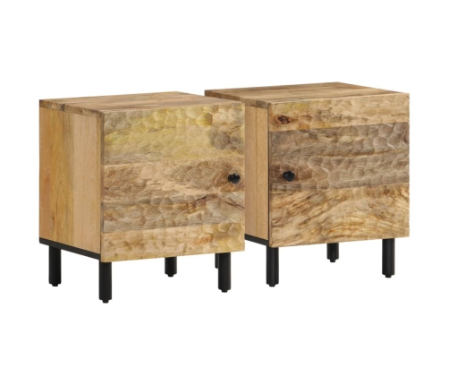 Mesitas de noche 2 uds madera maciza de mango 40x33x46 cm