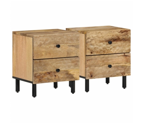 Mesitas de noche 2 uds madera maciza de mango 40x33x46 cm