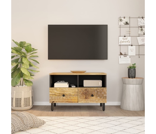 Mueble de TV madera maciza de mango 70x33x46 cm