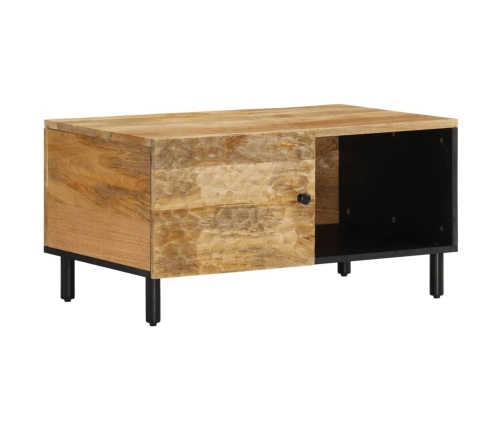 Mesa de centro de madera maciza de mango 80x50x40 cm