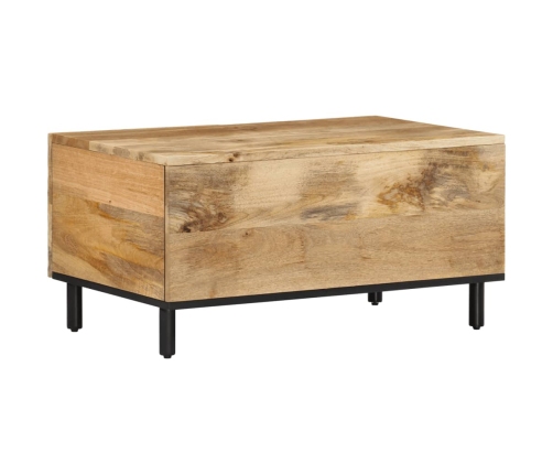 Mesa de centro de madera maciza de mango 80x50x40 cm