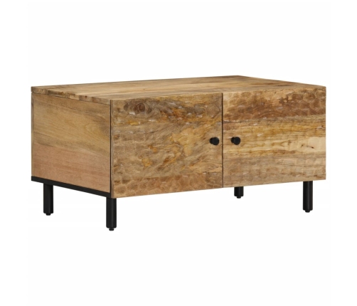 Mesa de centro de madera maciza de mango 80x50x40 cm