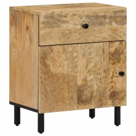 Mesita de noche madera maciza de mango 50x33x60 cm