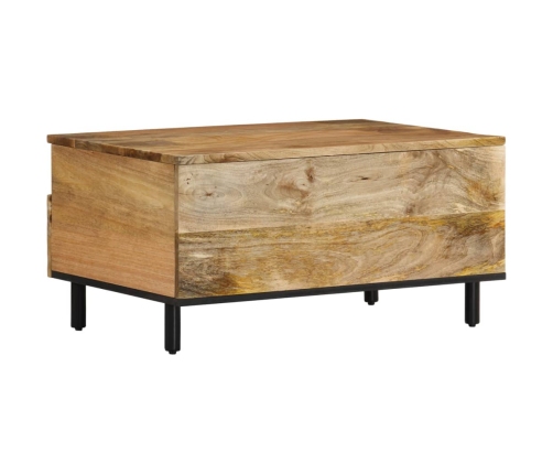 vidaXL Mesa de centro de madera maciza mango 80x54x40 cm