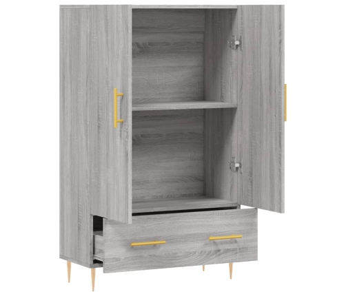 Aparador alto madera de ingeniería gris Sonoma 69,5x31x115 cm