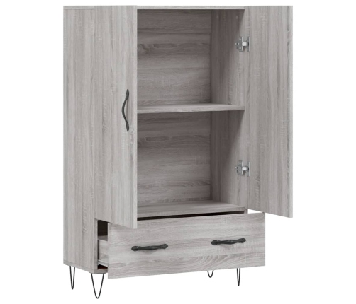 Aparador alto madera de ingeniería gris Sonoma 69,5x31x115 cm