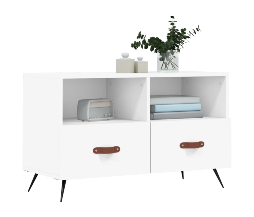 Mueble para TV madera contrachapada blanco 80x36x50 cm