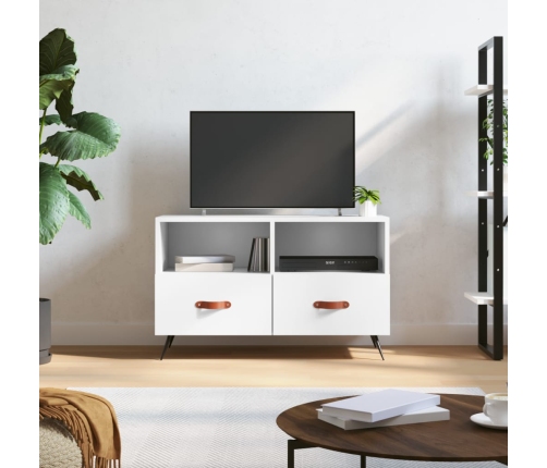 Mueble para TV madera contrachapada blanco 80x36x50 cm