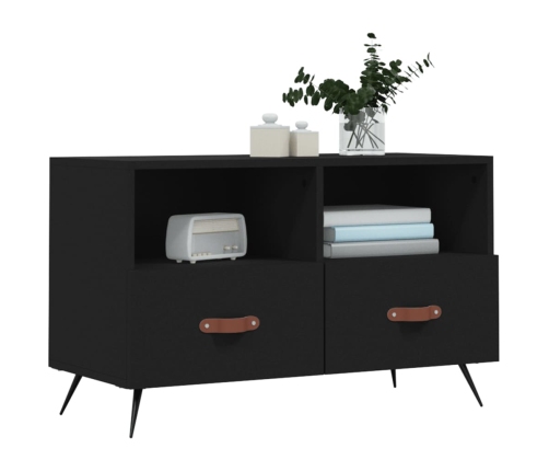 Mueble para TV madera contrachapada negro 80x36x50 cm