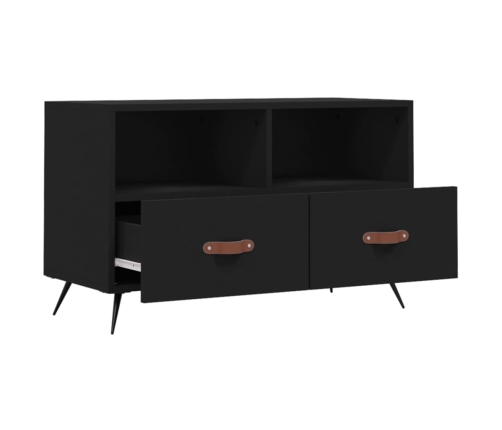 Mueble para TV madera contrachapada negro 80x36x50 cm