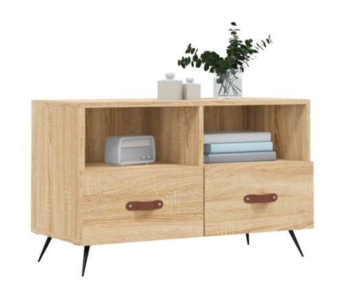 Mueble para TV madera contrachapada roble ahumado 80x36x50 cm