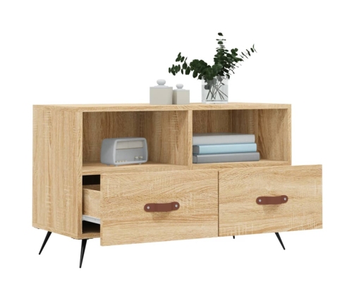 Mueble para TV madera contrachapada roble ahumado 80x36x50 cm