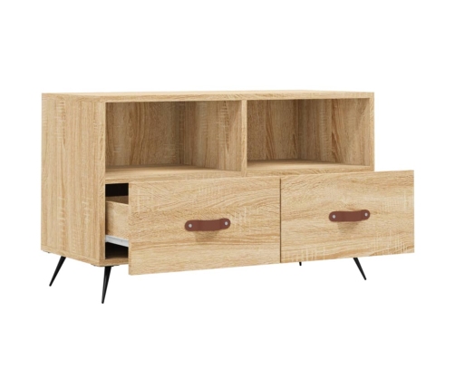 Mueble para TV madera contrachapada roble ahumado 80x36x50 cm