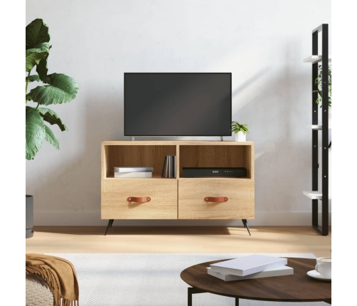 Mueble para TV madera contrachapada roble ahumado 80x36x50 cm