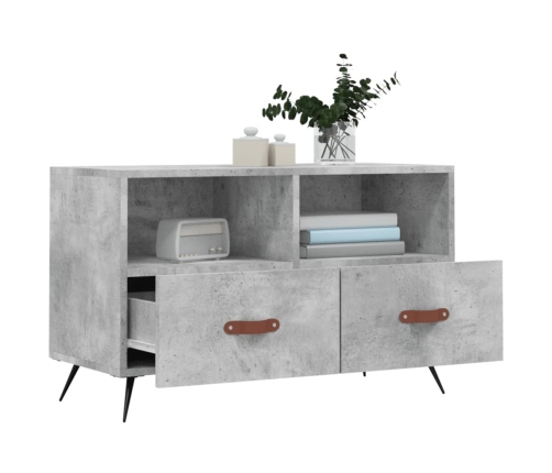 Mueble para TV madera contrachapada gris hormigón 80x36x50 cm